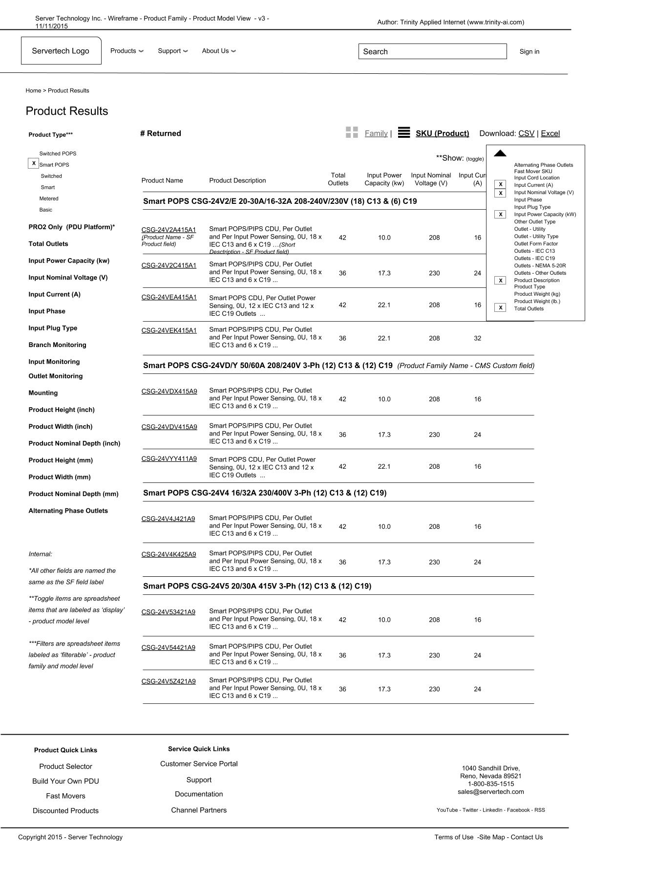 Wireframe - Products - List View